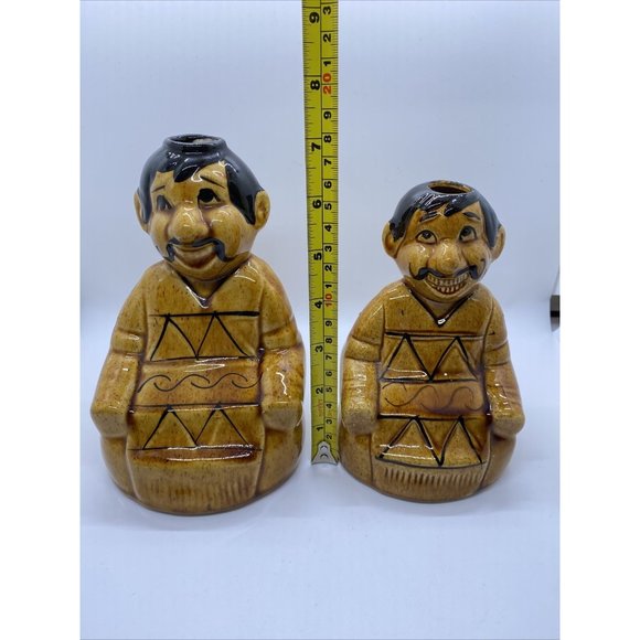 2 VINTAGE MEXICAN TEQUILA CERAMIC DECANTER MEN - Picture 10 of 12